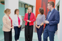 Antrittsbesuch bei der Thüringer Justizministerin v.l.: Daniela Müller-Erbe, Barbara Zwinkau (Vorsitzende), Beate Meißner, Patricia Neumann, Max Bretzmann